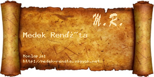 Medek Renáta névjegykártya